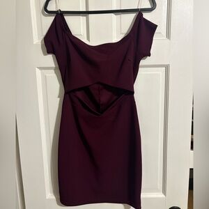 Windsor Off-Shoulder Cutout Wine Dress
